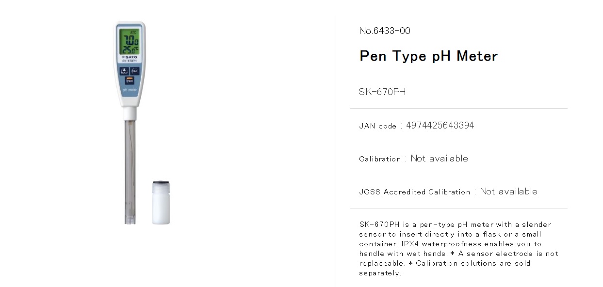 Ichiban Precision Sdn Bhd Sato Sato Baume Hydrometer, Soil pH Meter